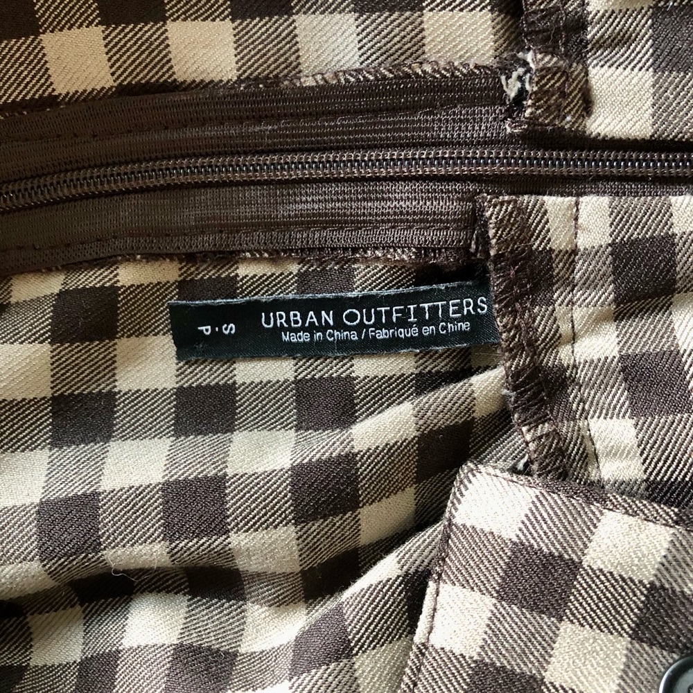 Urban Outfitters Brown Checkered Pinafore Midi Dress - Picture 6 of 9